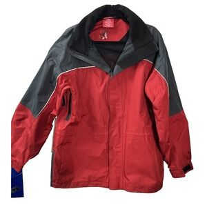 Vintage 90s Marlboro Mens Ski Jacket L Red Insulated Weatherproof Coat